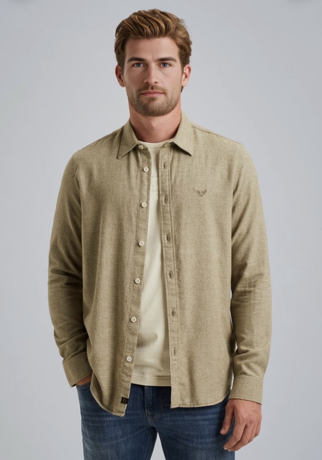 Afbeelding van PSI2510202 6389 -  Yarn Dyed Grindle  Heren Overhemd - PME LEGEND